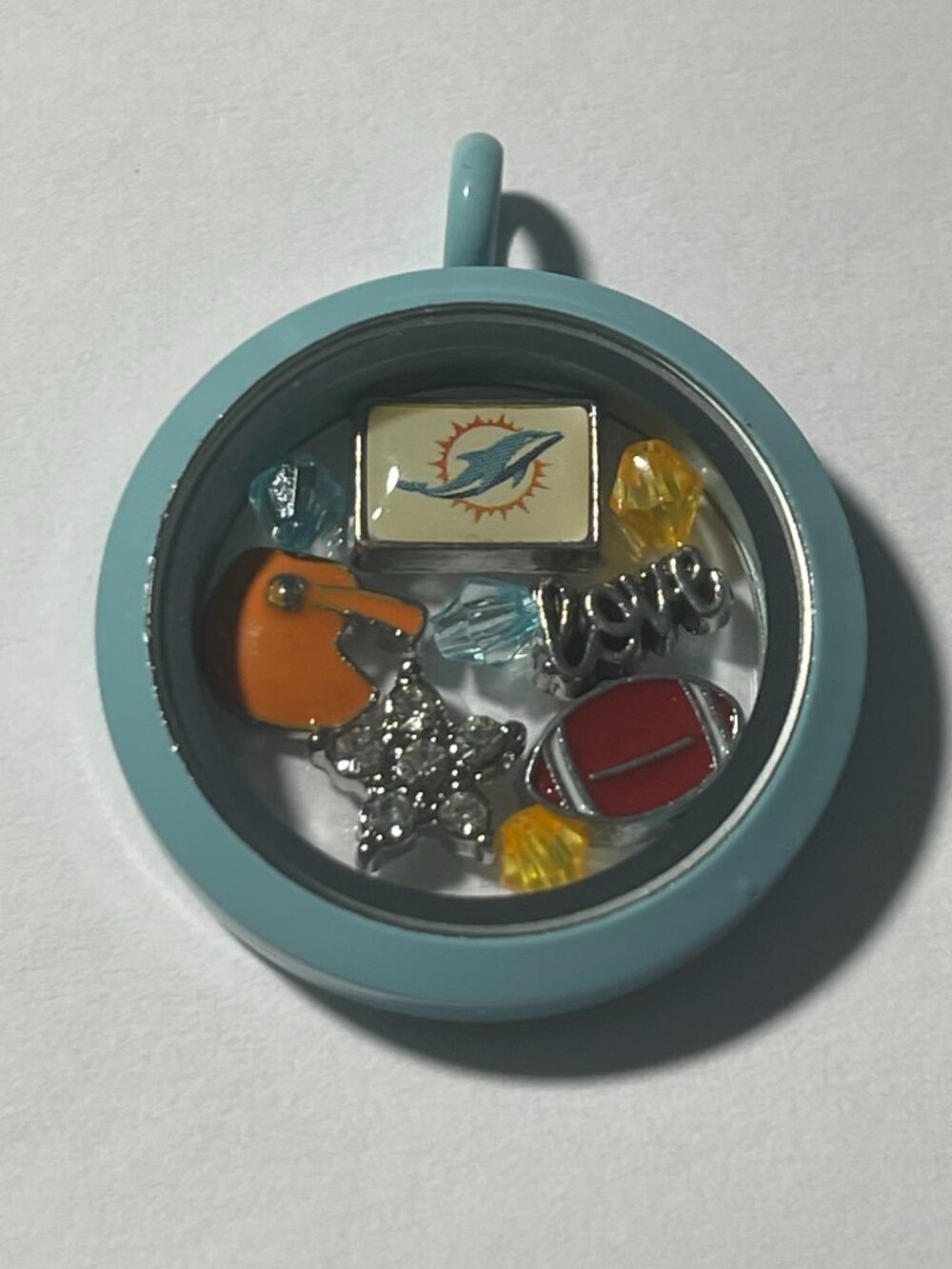 Miami Dolphins NFL Memory Charm Locket w/ 22 IN chain NEW